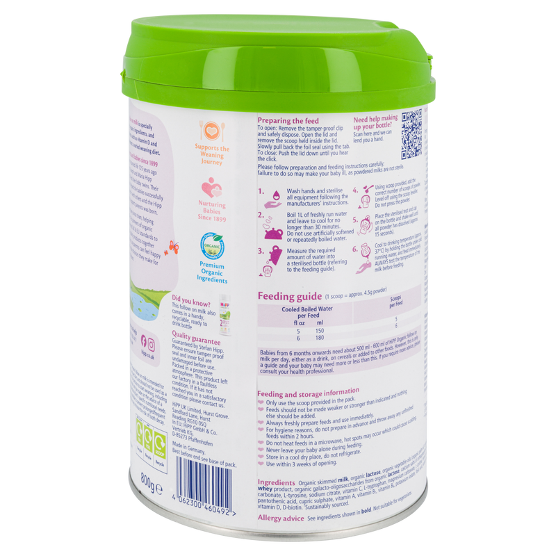 HiPP UK Bio Combiotik Stage 2 Cow Milk Baby Formula