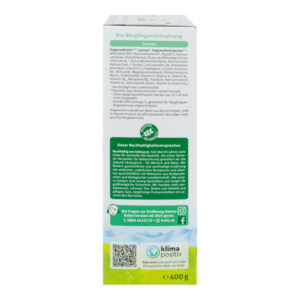 Holle German Stage 1 Goat Milk Formula