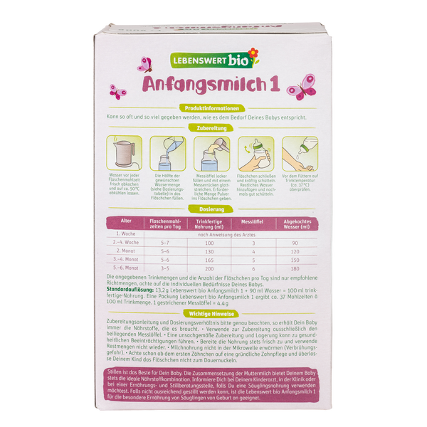 Lebenswert Bioland Stage 1 Cow Milk Formula