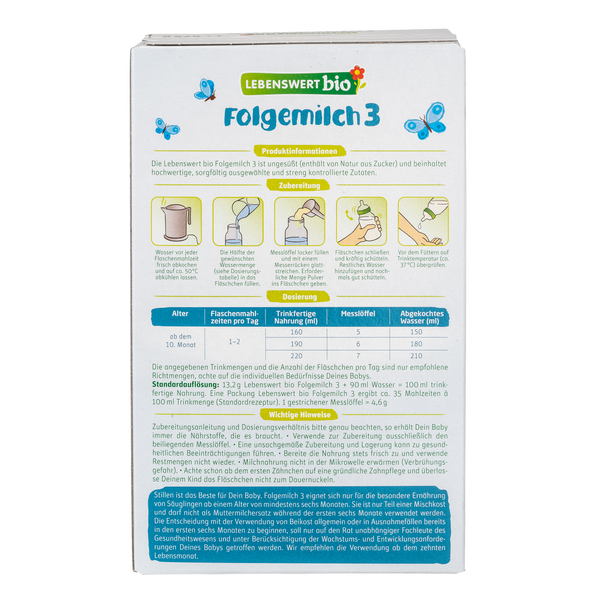 Lebenswert Bioland Stage 3 Cow Milk Formula