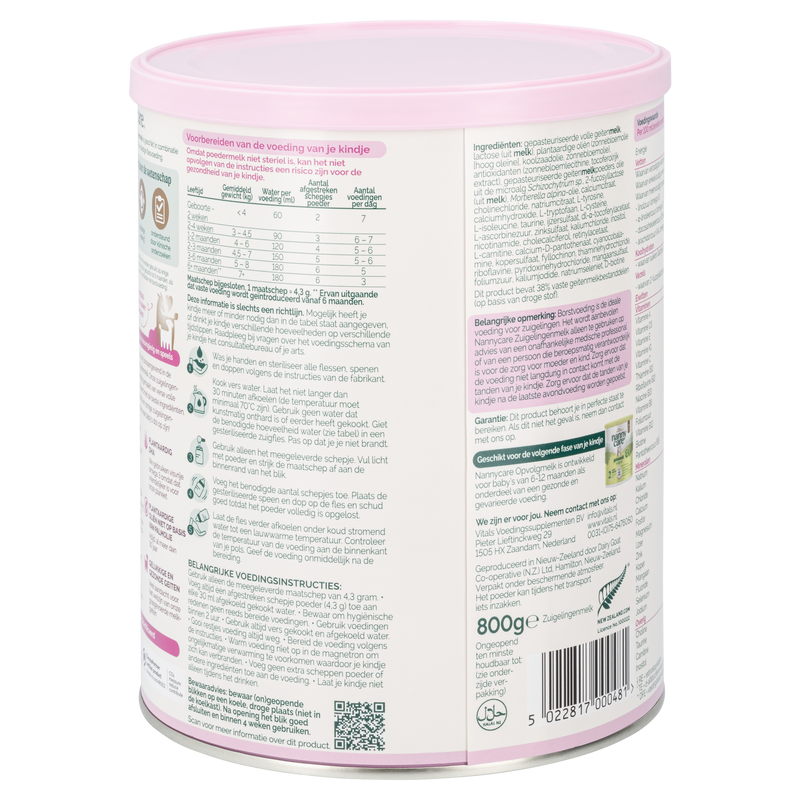 Nannycare Stage 1 Goat Milk Baby Formula